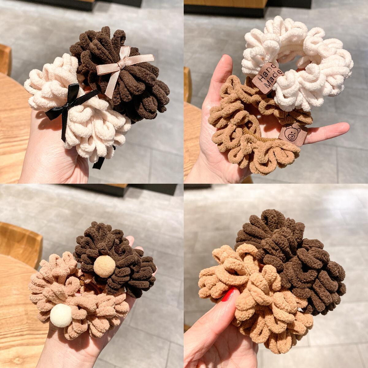Coreano de alto nivel sensación de invierno / otoño de peluche anillo de cabello de alta elasticidad no daña cabello correa de cabello al por mayor