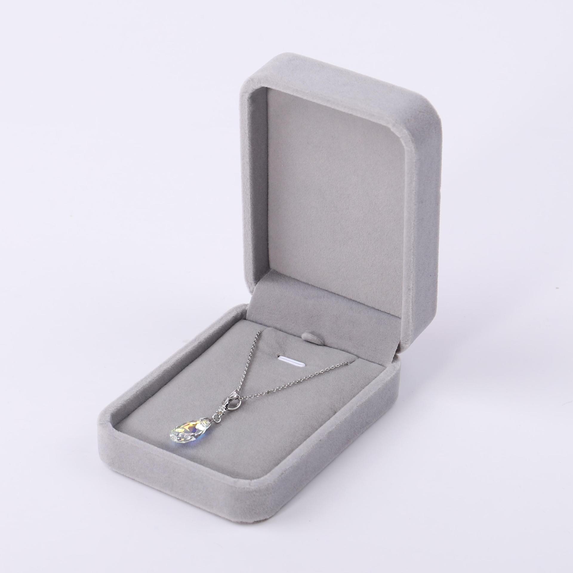 Caja de Almacenamiento de Joyas de Terciopelo Rosa con Esquinas Redondeadas, Caja para Aretes y Pulseras, Caja de Regalo para Joyas, Caja para Anillos