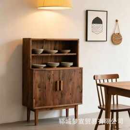 复古老榆木壁挂机家居厨房碗盘储物架中古风茶室茶具收藏展示柜