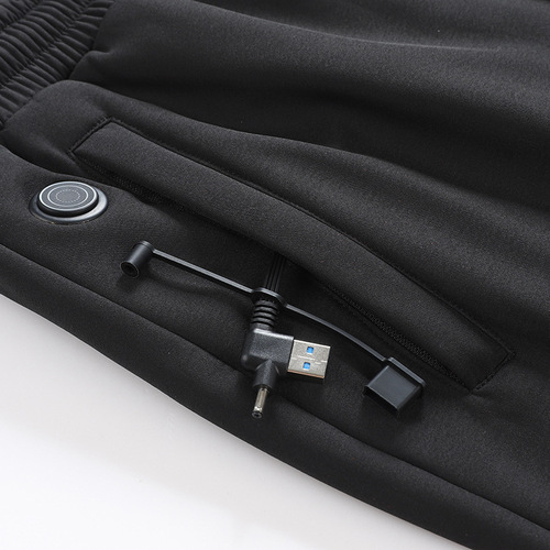 Smart heating pants with thick insulation, single control 12 zones, electric heating, USB-powered, unisex for middle-aged and elderly, cold-resistant warm cotton pants