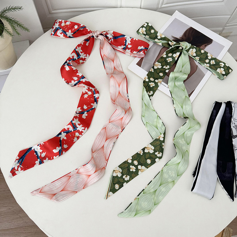 Pequeña bufandas de seda para mujeres 2025 nueva moda francesa temperamento correa de cabello coreana decoración universal bufandas correa de cintura