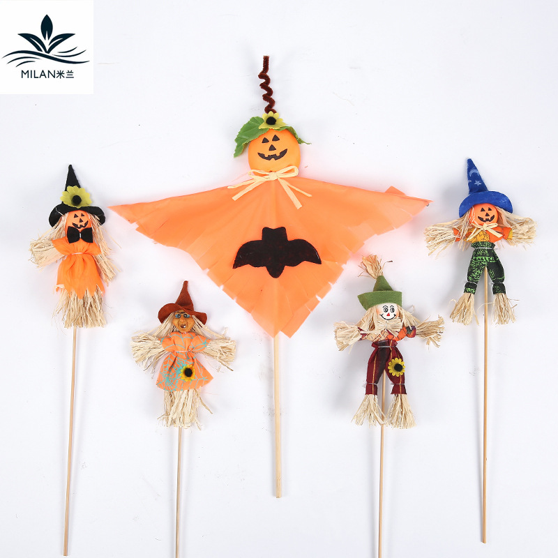 Halloween ramo de flores accesorios de decoración Hombre de Aspajarita bruja simulación calabaza cara ornamentos embalaje de flores materiales DIY