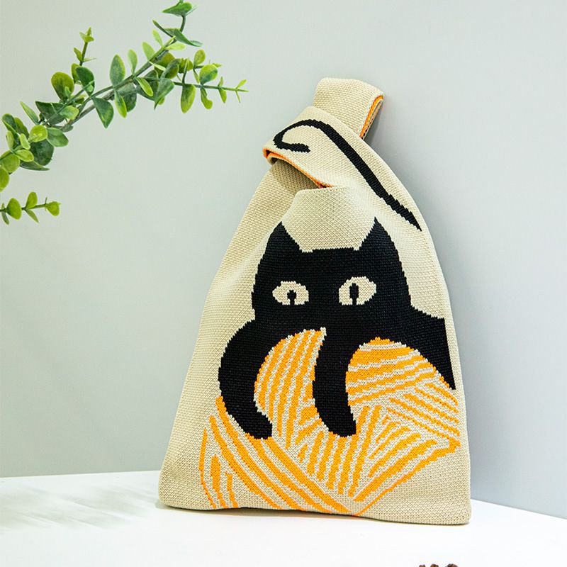 新款户外百搭针织托特包网红手办包包手机收纳包包ins女士手提包