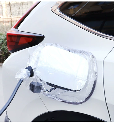 Charging Gun Rain Cover, New Energy Electric Vehicle Charging Pile, Car Charging Port Waterproof Cover, Wholesale Rain Protection Cover (Car clothing) - upgraded-double-magnetic-diameter-35cm-extra-large-size-transparent-color