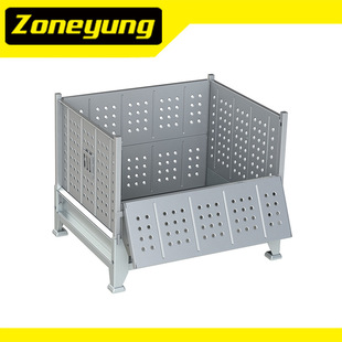 Direct selling folding turnover box logistics express box movable storage cage folding tin box metal material box