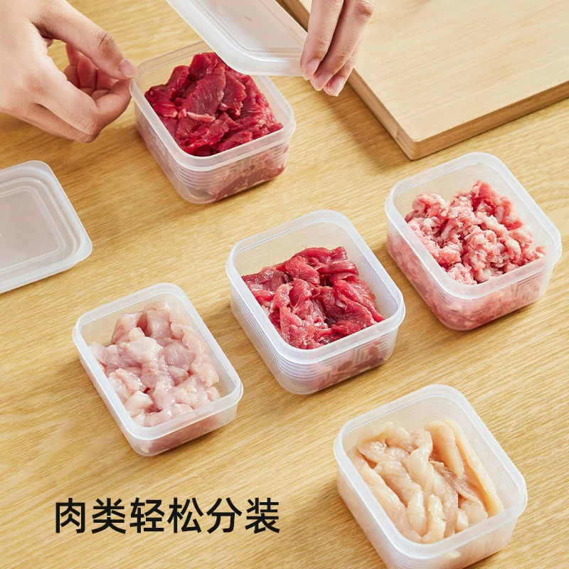 Коробка для заморозки мяса в холодильнике, замороженная коробка, упаковочная коробка, консервационная коробка, подготовка, домашний заморозки мяса, холодильник, зелёный лук, имбирь, чеснок, части