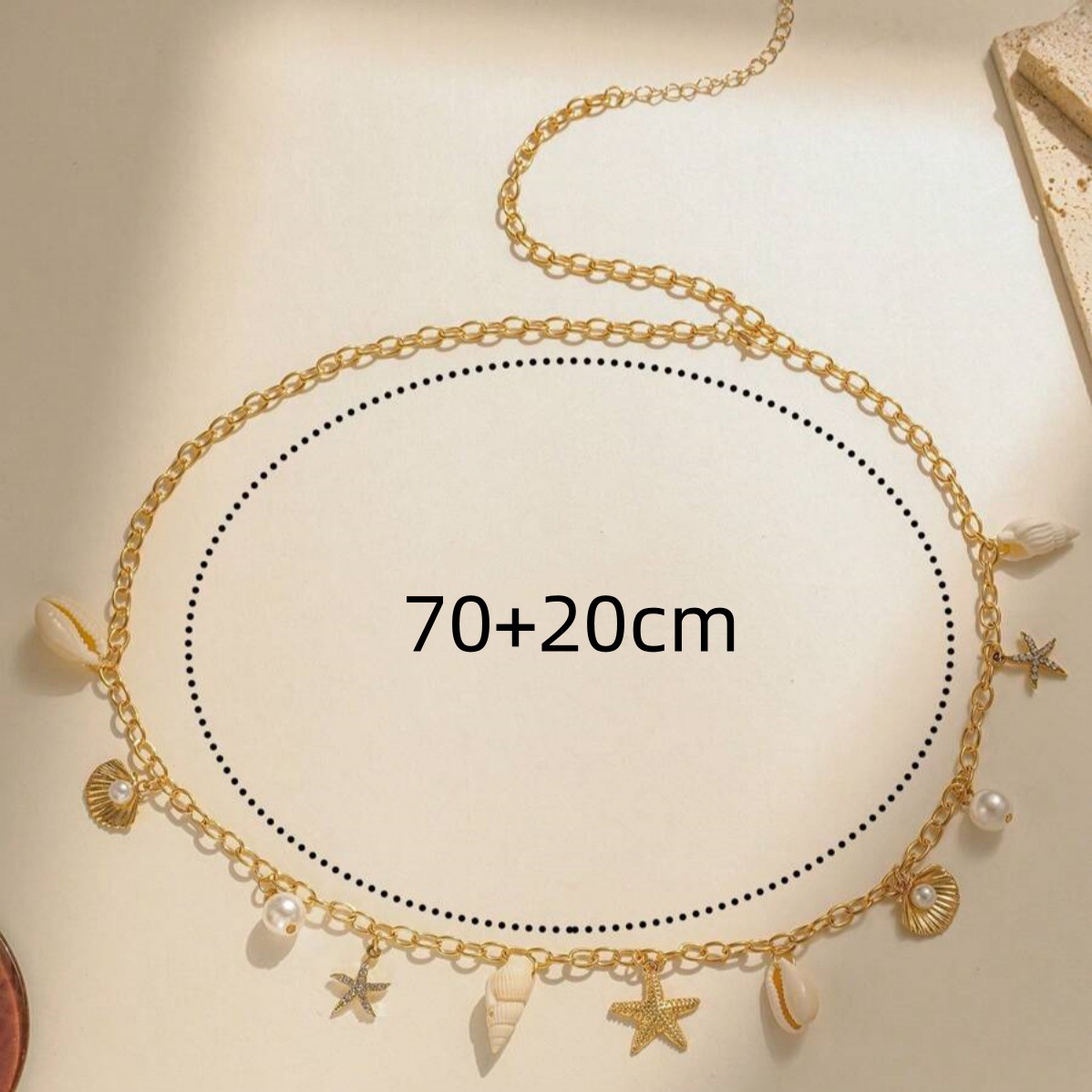 1 Piece Quantity Swimming Pool, Party, Beach Occasion Wholesale Jewelry Hawaiian Beach Modern Style Scallop Starfish Conch Imitation Pearl Metal Waist Chain