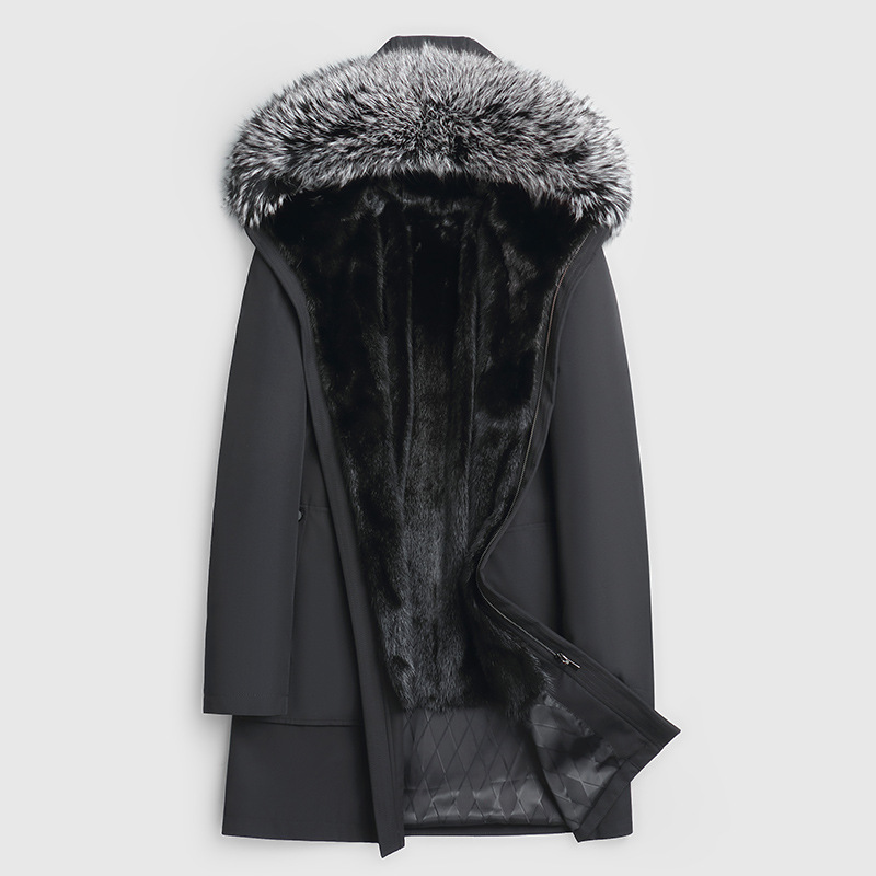 2023 Winter New parka clothing men's mink fur liner detachable fur one men's coat mink coat