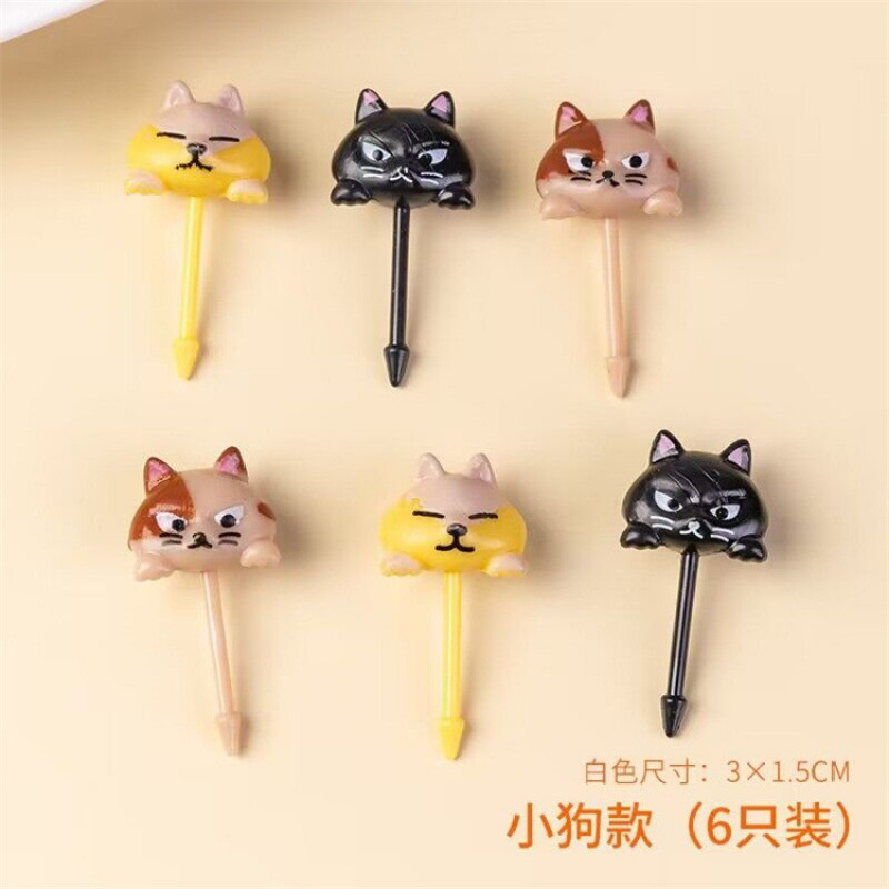 Japón hogar dibujos animados horquilla de fruta creativa para niños animales lindos horquilla de fruta de plástico set Bento stick