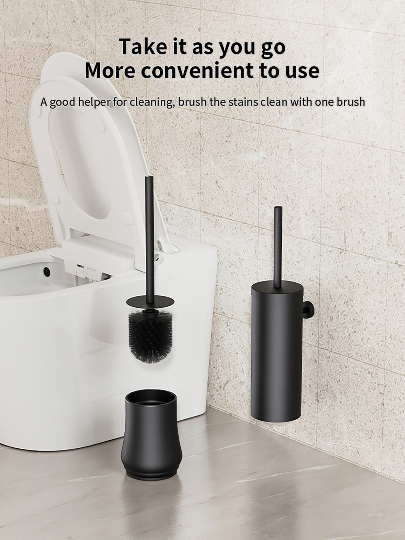Toilet Base Home Use 360°Toilet Brush With Long Handle For Cleaning Without Dead Angles_voghion.com