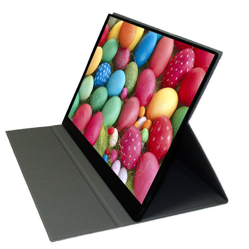 13/14/15.6 inch portable display leather case stand tablet protective case strong magnetic adsorption PU leather