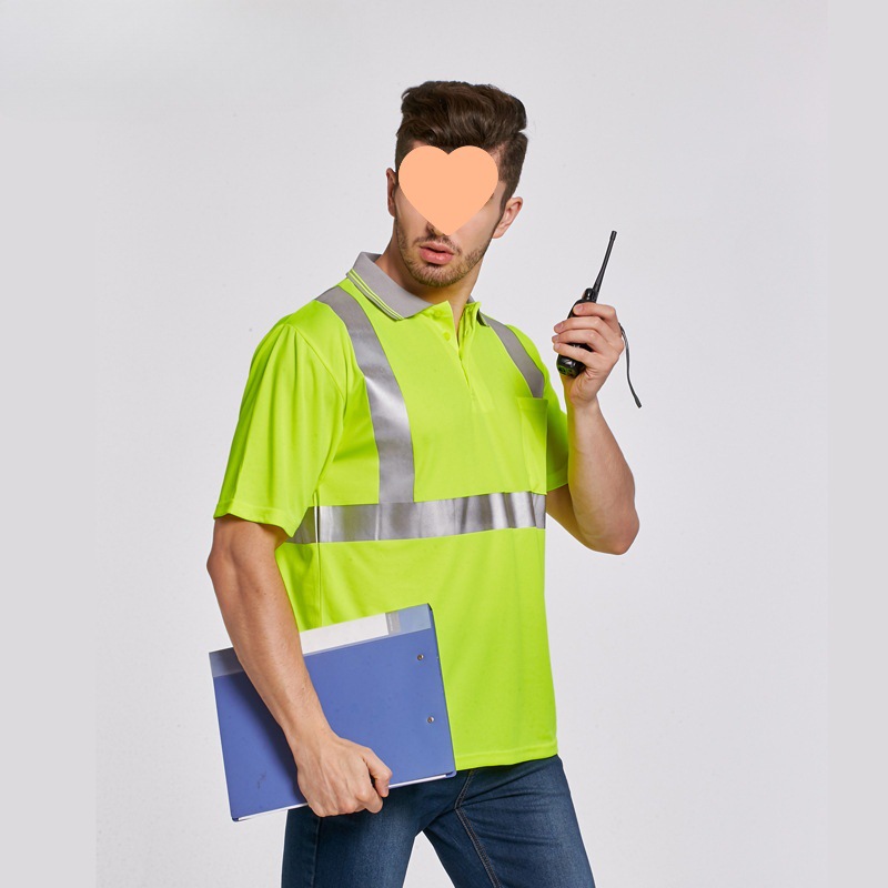 SFVest secado rápido camiseta transpirable chaleco de seguridad reflectante polo fluorescente amarillo ropa de trabajo 3M ropa reflectante mangas cortas
