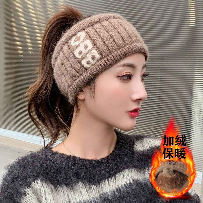 Фабрика прямых продаж корейская версия бархатная вязаная лента для волос зимняя шерстяная шапка