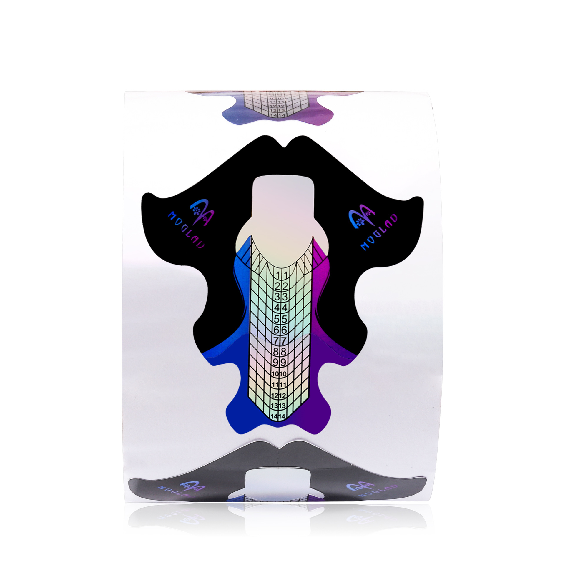 Soporte de papel de uñas láser desmontable alargado dedicado transfronterizo soporte de papel de extensión de uñas de fototerapia en forma de pez engrosado 100/300