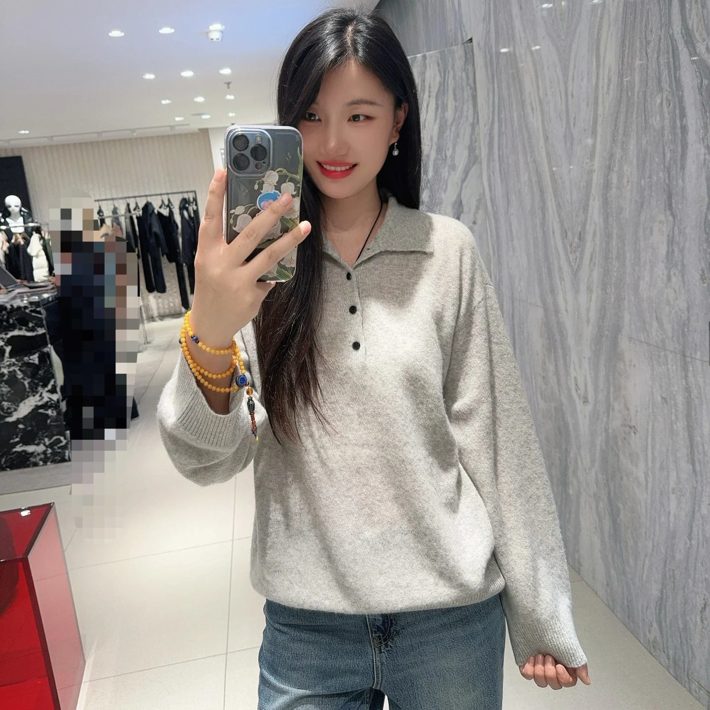Knitted woolen sweater, jacket, polo collar