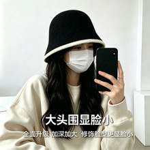 新款秋冬天毛线帽子爆款桶帽针织帽保暖帽子百搭可爱显脸小渔夫帽