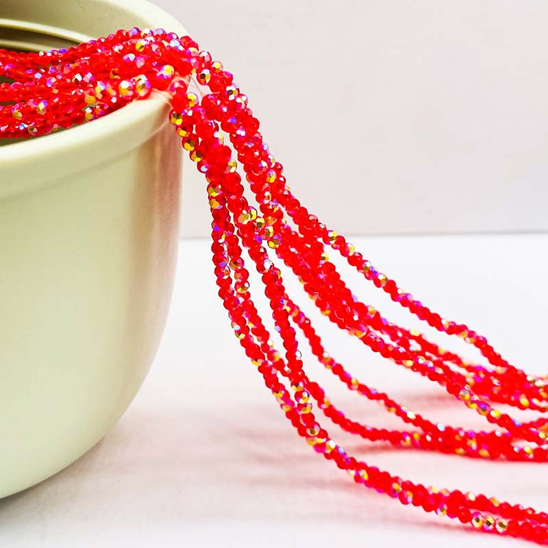 Cuentas planas de 1MM para ruedas de cuentas, cuentas de porcelana AB de alta temperatura, coloridas, transparentes, iridiscentes, facetadas, para pendientes, pulseras, espaciadores y micro cuentas.