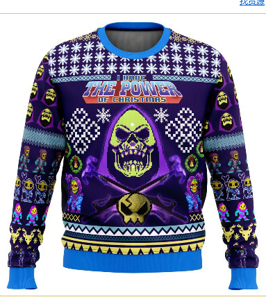 Linda asta asta Santa Claus estampado 3D hombre casual todo fósforo hombro recto manga larga suéter suelto cuello redondo suéter