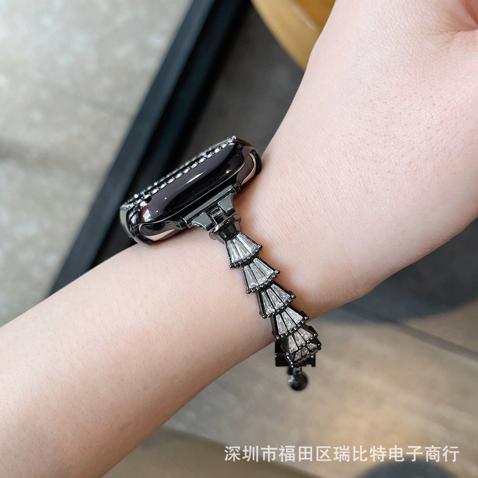 Подходит для Apple Watch металлические бриллианты с генерацией S8 iWatch4567se модный браслет-цепочка