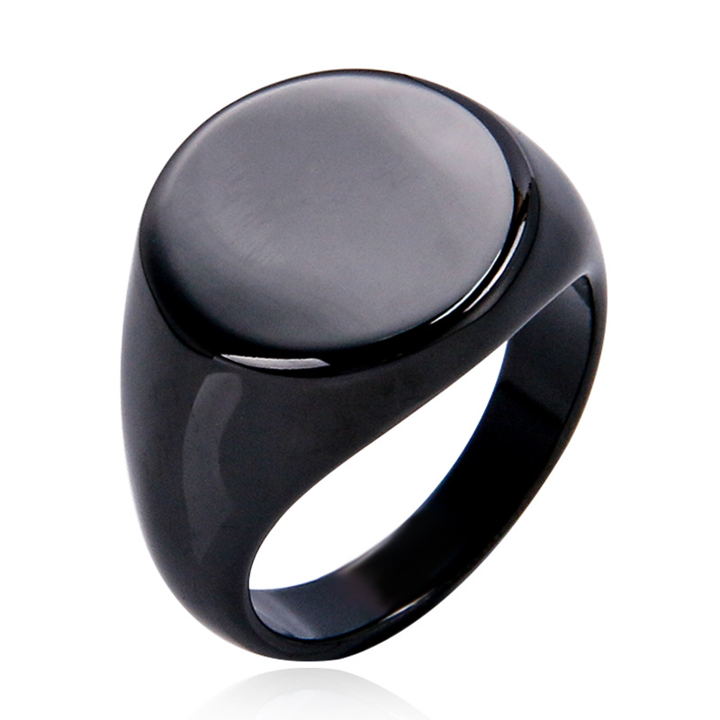 Hip-Hop Solid Color Titanium Steel Plating Men's Rings Men Band Rings display picture 7