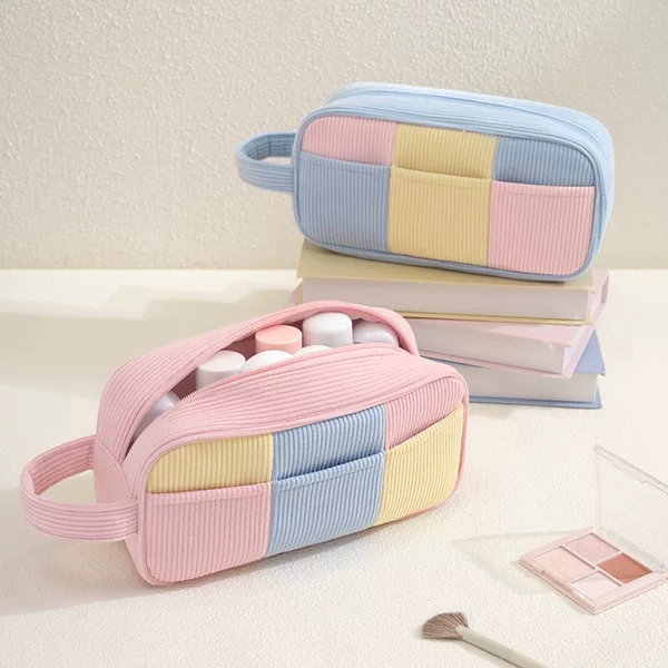Runhui's New Slightly Sweet Corduroy Portable Storage Bag Cosmetics Storage Bag Wholesale Travel Makeup Bag Large Capacity