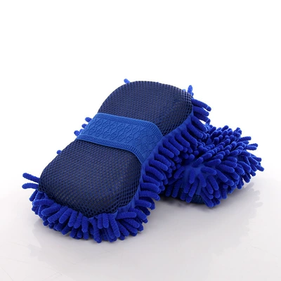 Chenille Car Wash Sponge, Thickened Fluorescent Green Car Cleaning Mop, Soft and Portable Automotive Supplies (Car cleaning tools) - blue-a-paragraph-70g