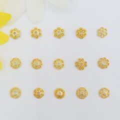 Color-preserving ancient method sand gold flower-shaped copper hollow hat pendant DIY hand necklace bead material spacer