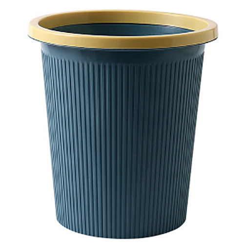 Round Striped Trash Can Plastic Ring Household Kitchen Trash Can Large Garbage Basket Trash Can Wholesale