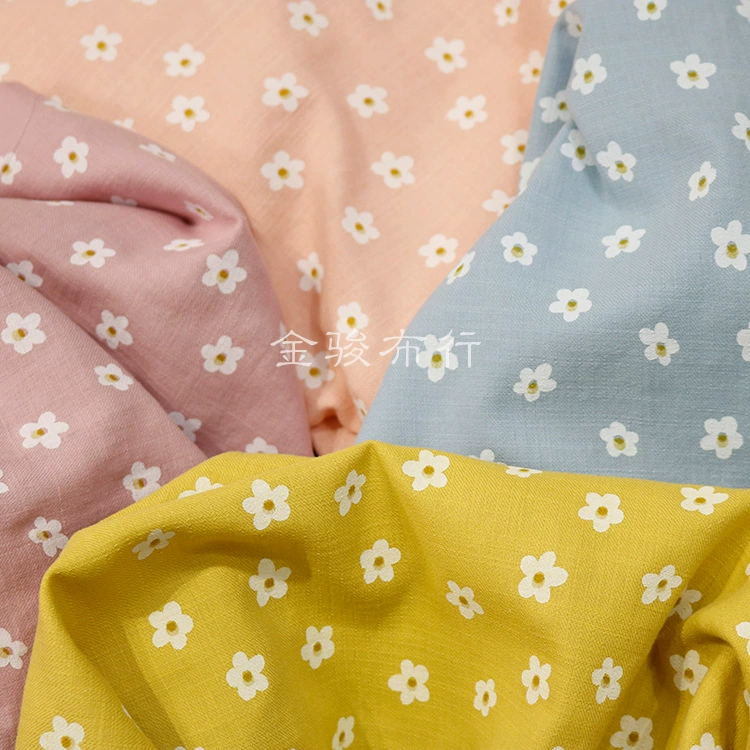 Французский ромашковый маленький floral резиновая печать ткань пасторальная женская одежда платье хлопок без принта