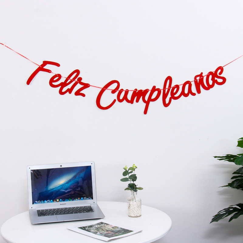 Glitter letras cumpleaños bandera decoración fiesta suministros colgando bandera estilo occidental con Font banner Fondo pared