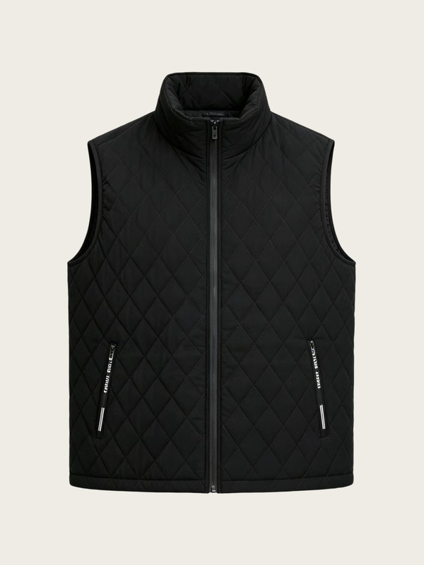 Men's Cross-Border Version Stand-Up Collar Diamond Quilted Vest Autumn and Winter Warm Sleeveless Zipper Casual Vest Men's Casual Wear Men's Cross-Border Version Stand-Up Collar Diamond Quilted Vest Autumn and Winter Warm Sleeveless Zipper Casual Vest Men's Casual Wear