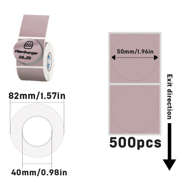 감열합성지 50-500매 핑크라운드