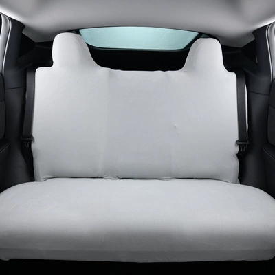 Elastic Car Seat Cover, Derong Rear Universal seat cover - rear-bench-seat-cover-german-velvet-silver-grey-one-size-fits-all-derong