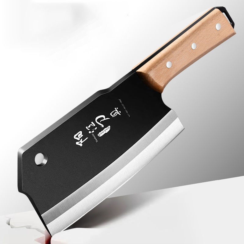 Cuchillo de corte ultrarrápido de doble uso cuchillo de cocina viejo cuchillo de cocina afilado hogar corte de carne comercial de acero de alto carbono sin