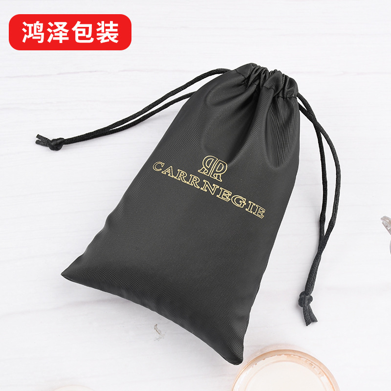 工厂批发荔枝纹PU皮革防水礼品束口袋尼龙精美首饰弹力仿真皮收纳