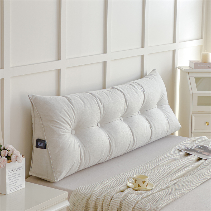 綿麻のベッドのない柔らかいバッグのクッションの大きい背もたれのクッションの2024新型のベッドの枕の三角の畳は直接壁に寄りかかっています。