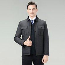 专柜正品牌男士休闲棉衣秋冬季中老年爸爸装加厚保暖棉服外套上衣