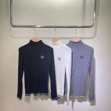 高领羊毛衫男女同款2024秋冬新款修身显瘦内搭长袖半高领羊毛毛衣