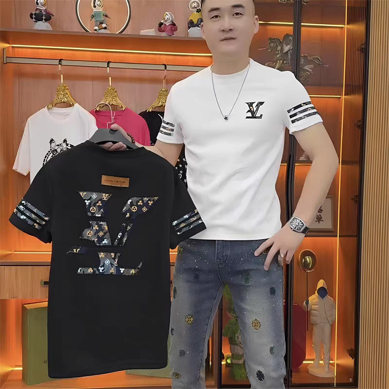 Pure Cotton 220g 2025 New Short-Sleeved T-Shirt Men's Ins Trendy Brand Summer Trendyy Fashion Bottoming Shirt Top Large Size