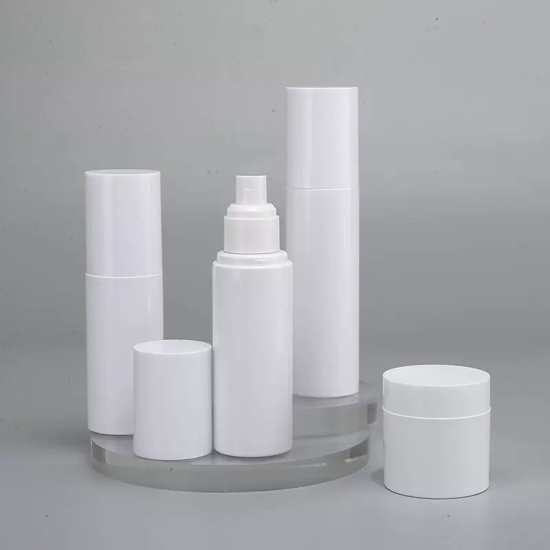 现货全罩化妆品喷雾瓶 乳液精华塑料瓶 护肤品白色卡罩化妆品瓶