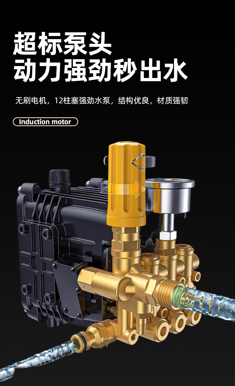 Factory Direct Supply High-Pressure Car Washing Machine for Home Use 220V High-Power Car Washing Water Gun Car Washing Machine Hand-Push Cleaning Machine