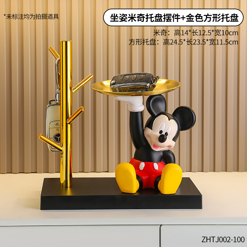 漫画かわいいミッキーホームキーラック装飾品収納トレイリビングルーム玄関キャビネット靴キャビネットミッキーマウス装飾|undefined