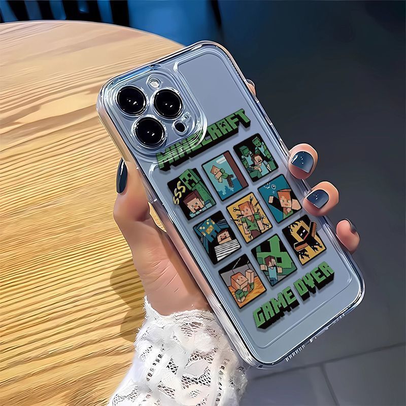 Minecraft Is Suitable for Apple 16Promax Mobile Phone Case Iphone17 Niche 15 Anti-Fall 14 Soft Shell 13 Transparent Minecraft Is Suitable for Apple 16Promax Mobile Phone Case Iphone17 Niche 15 Anti-Fall 14 Soft Shell 13 Transparent