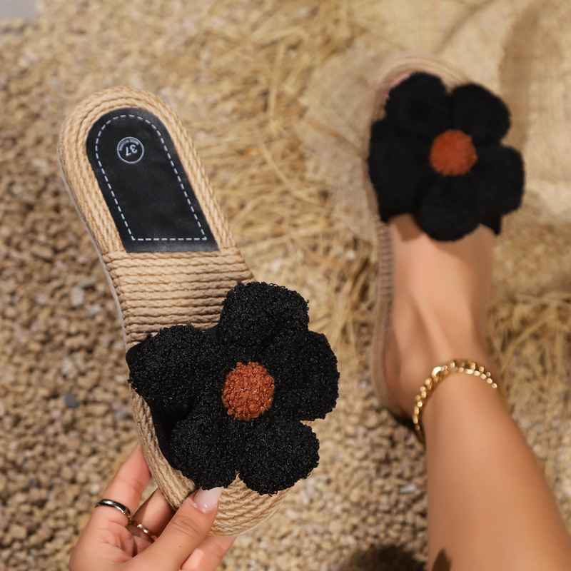 Women's Casual Vacation Floral Open Toe Slides Slippers display picture 17