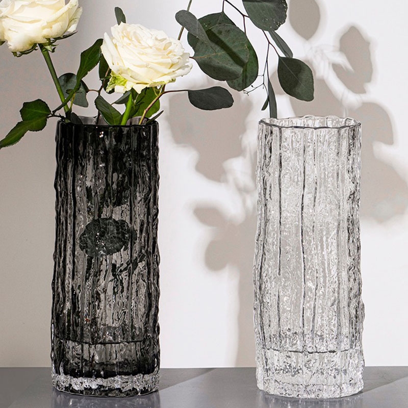 Internet-Famous Glacier-Pattern Vase, Ins-Style Extremely Frozen Vase, Home Decoration for Living Room and Dining Room, Flower Arrangement Dried Flower Vase
