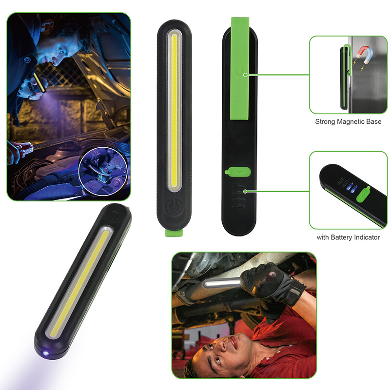 Customized pen light work lamp, pen-shaped flashlight, strong light, rechargeable, mini magnetic portable car repair light