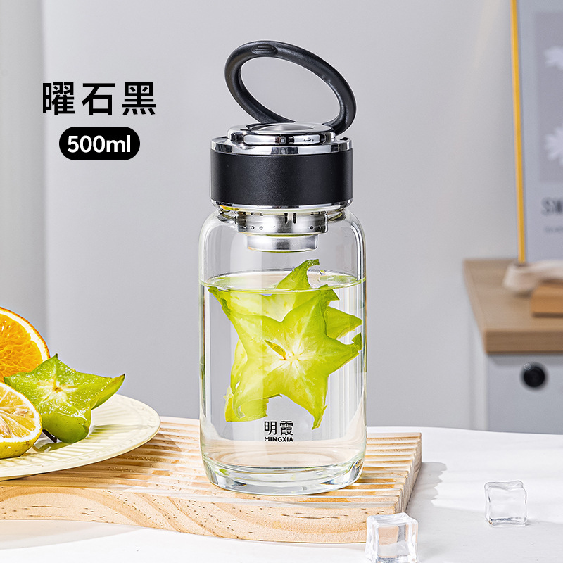 Mingxia 単層高ホウケイ酸塩 INS スタイルガラスミニティーカップホームウォーターカップハンドル付き卸売カスタマイズ|undefined