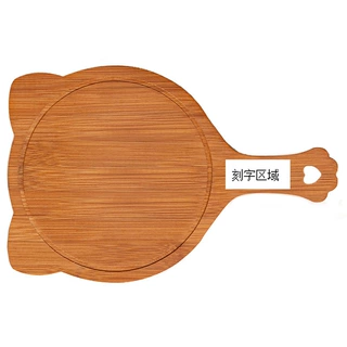 定制猫耳实木餐板圆形竹木披萨托盘炸鸡牛排烘焙托盘来图来样贴标