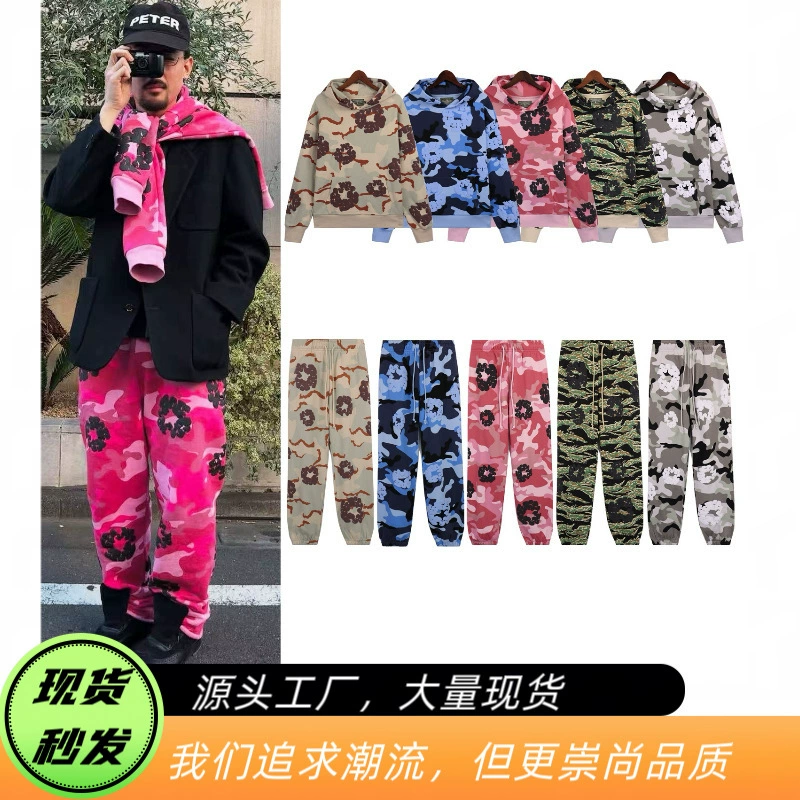 Трансграничные европейские и американские новые DENIM TEARS главная линия Капок 3D цифровой принт свитер брюки куртка камуфляж