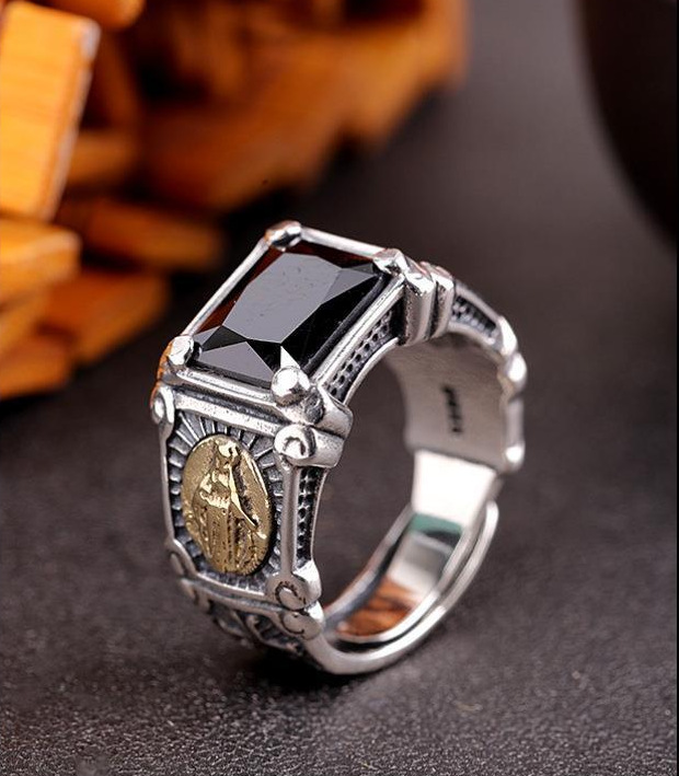 Vintage Designer Ring Für Damen Aus Achat Und Hetian Jade_voghion.com